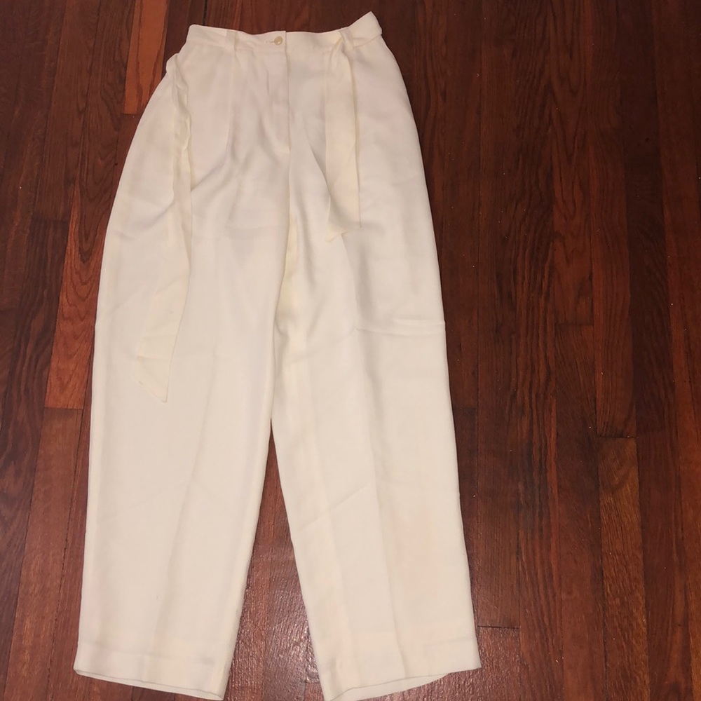 Dress pants with waist belt